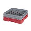 20 Compartment Glass Rack with 2 Extenders H155mm - Red
