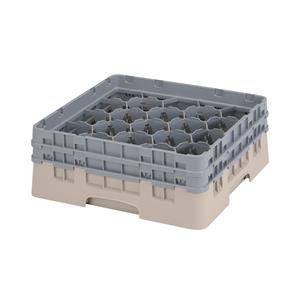 20 Compartment Glass Rack with 2 Extenders H155mm - Beige