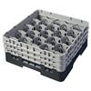 20 Compartment Glass Rack with 3 Extenders H174mm - Black