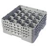 20 Compartment Glass Rack with 3 Extenders H174mm - Grey