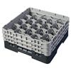 20 Compartment Glass Rack with 3 Extenders H196mm - Black