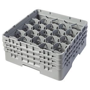 20 Compartment Glass Rack with 3 Extenders H196mm - Grey