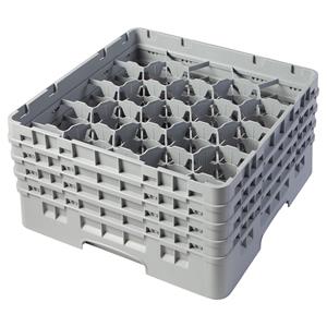 20 Compartment Glass Rack with 4 Extenders H238mm - Grey