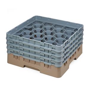 20 Compartment Glass Rack with 4 Extenders H238mm - Beige