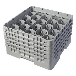 20 Compartment Glass Rack with 5 Extenders H257mm - Grey