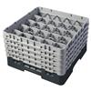 25 Compartment Glass Rack with 5 Extenders H279mm - Black