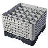 25 Compartment Glass Rack with 6 Extenders H298mm - Black