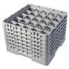 25 Compartment Glass Rack with 6 Extenders H320mm - Grey