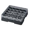 25 Compartment Glass Rack with 1 Extender H92mm - Black