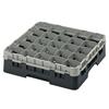 25 Compartment Glass Rack with 1 Extender H114mm - Black