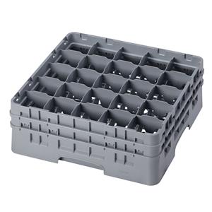 25 Compartment Glass Rack with 2 Extenders H133mm - Grey