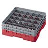25 Compartment Glass Rack with 2 Extenders H133mm - Red
