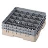 25 Compartment Glass Rack with 2 Extenders H155mm - Beige