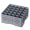 25 Compartment Glass Rack with 3 Extenders H196mm - Grey