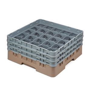 25 Compartment Glass Rack with 3 Extenders H196mm - Beige