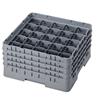 25 Compartment Glass Rack with 4 Extenders H215mm - Grey
