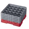 25 Compartment Glass Rack with 4 Extenders H215mm - Red