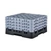 25 Compartment Glass Rack with 4 Extenders H238mm - Black