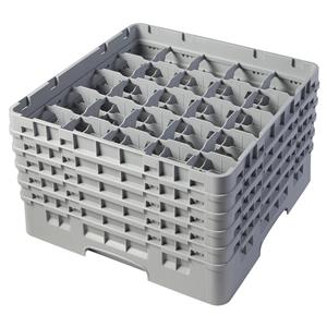 25 Compartment Glass Rack with 5 Extenders H257mm - Grey