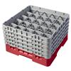 25 Compartment Glass Rack with 5 Extenders H257mm - Red