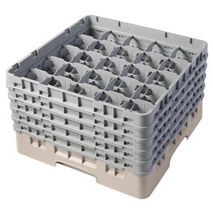25 Compartment Glass Rack with 5 Extenders H257mm - Beige