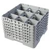 9 Compartment Glass Rack with 6 Extenders H298mm - Grey