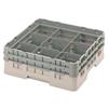 9 Compartment Glass Rack with 2 Extenders H133mm - Beige
