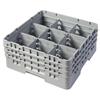 9 Compartment Glass Rack with 3 Extenders H174mm - Grey