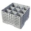 9 Compartment Glass Rack with 5 Extenders H257mm - Grey