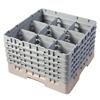 9 Compartment Glass Rack with 5 Extenders H257mm - Beige
