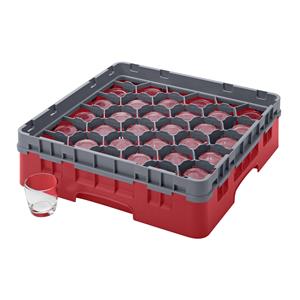30 Compartment Glass Rack with 1 Extender H92mm - Red