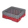 30 Compartment Glass Rack with 2 Extenders H133mm - Red