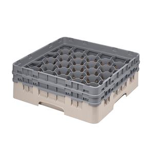 30 Compartment Glass Rack with 2 Extenders H133mm - Beige