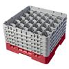 30 Compartment Glass Rack with 5 Extenders H257mm - Red