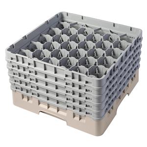 30 Compartment Glass Rack with 5 Extenders H257mm - Beige