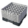 36 Compartment Glass Rack with 5 Extenders H279mm - Black