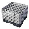 36 Compartment Glass Rack with 6 Extenders H298mm - Black