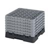 36 Compartment Glass Rack with 6 Extenders H320mm - Black