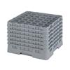 36 Compartment Glass Rack with 6 Extenders H320mm - Grey
