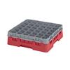 36 Compartment Glass Rack with 1 Extender H114mm - Red