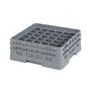 36 Compartment Glass Rack with 2 Extenders H133mm - Grey