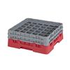 36 Compartment Glass Rack with 2 Extenders H133mm - Red
