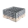 36 Compartment Glass Rack with 3 Extenders H155mm - Beige