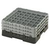 36 Compartment Glass Rack with 3 Extenders H174mm - Black