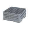36 Compartment Glass Rack with 3 Extenders H196mm - Grey