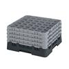 36 Compartment Glass Rack with 4 Extenders H238mm - Black