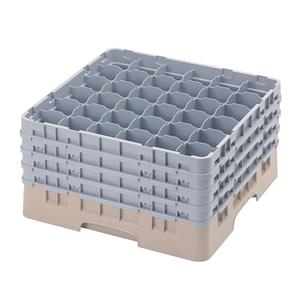 36 Compartment Glass Rack with 4 Extenders H238mm - Beige