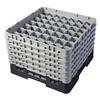 49 Compartment Glass Rack with 6 Extenders H298mm - Black