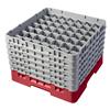 49 Compartment Glass Rack with 6 Extenders H298mm - Red
