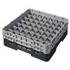 49 Compartment Glass Rack with 2 Extenders H133mm - Black